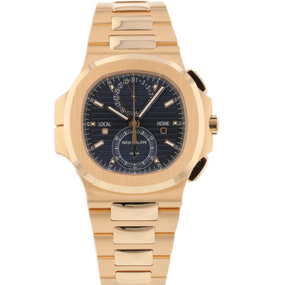 Patek Philippe Nautilus Travel Time Rose Gold Blue Dial 5990/1R