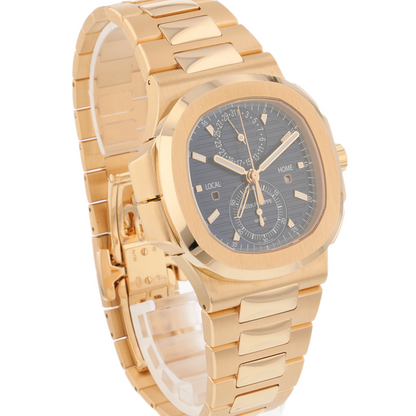 Patek Philippe Nautilus Travel Time Rose Gold Blue Dial 5990/1R