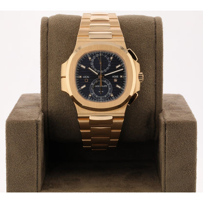 Patek Philippe Nautilus Travel Time Rose Gold Blue Dial 5990/1R