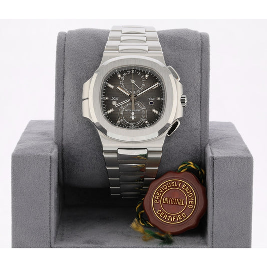 Patek Philippe Nautilus 40MM Second Time Zone Stainless Steel Black Gradient Dial 5990/1A-001 YP9A4Y