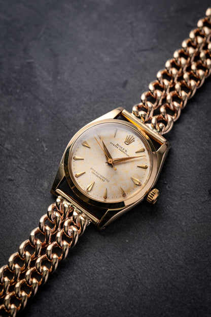 Rolex Vintage Circa 1946 Yellow Gold Link Bracelet Automatic 6548