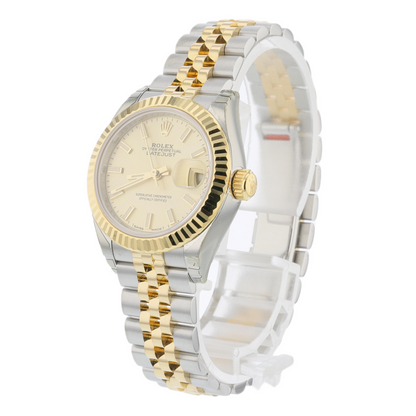 Rolex Datejust 28mm Yellow Gold and Stainless Jubilee Champagne Stick 279173