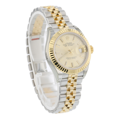 Rolex Datejust 28mm Yellow Gold and Stainless Jubilee Champagne Stick 279173