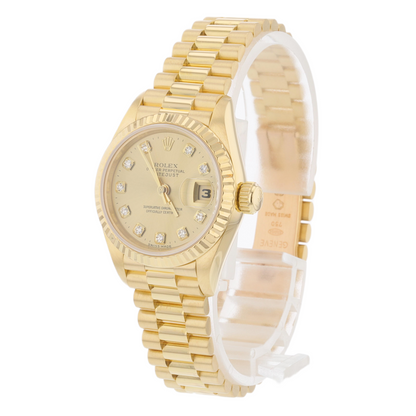 Rolex Datejust 26mm Yellow Gold President Diamond Dial 69178