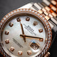Rolex Datejust 36mm Everose and Stainless Steel Diamond Bezel Mother of Pearl 126281RBR