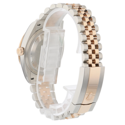 Rolex Datejust 36mm Everose and Stainless Steel Diamond Bezel Mother of Pearl 126281RBR