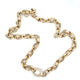 Yellow Gold Double Oval Link Diamond Clasp Necklace