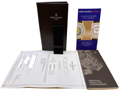 Patek Philippe World Time Flyback Chronograph Stainless Steel Rose Dial 5935a-001
