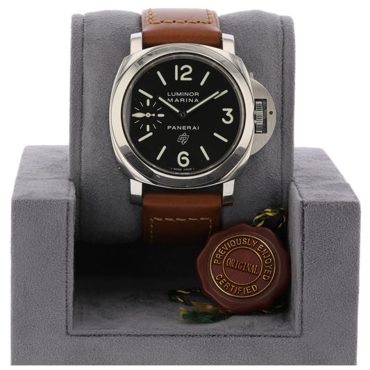 Panerai Luminor Marina Logo 44mm Stainless Steel Black Dial PAM00005