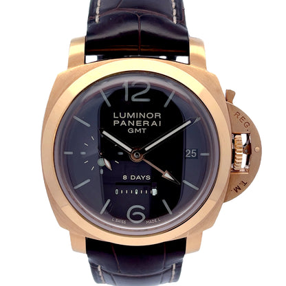 Panerai Luminor GMT 8 Days 44mm Rose Gold Brown Dial PAM00289