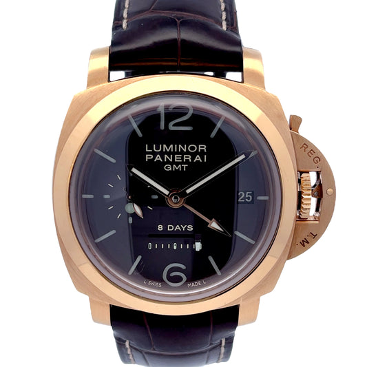 Panerai Luminor GMT 8 Days 44mm Rose Gold Brown Dial PAM00289