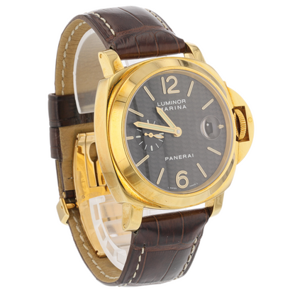 Panerai Luminor Marina 44mm Yellow Gold Carbon Fiber Dial PAM00140