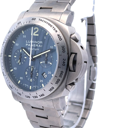 Panerai Luminor Daylight 44mm Titanium Chronograph Blue Dial PAM327