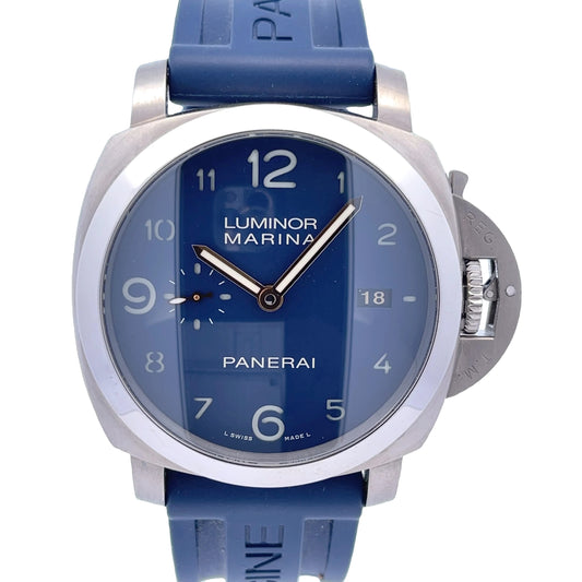 Panerai Luminor Marina 1950 3 Days 44mm Titanio Harrods Edition Blue Dial Pam745