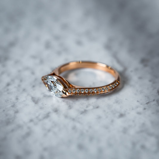 NC Marquise-Shaped Natural Diamond Ring