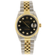 Rolex Datejust 36mm 18K Yellow Gold and Stainless Black Diamond Dial Jubilee 16233