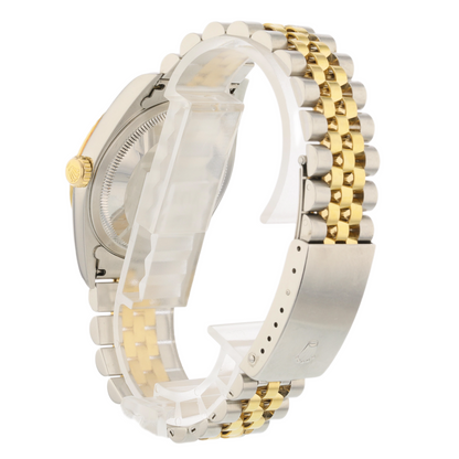 Rolex Datejust 36mm 18K Yellow Gold and Stainless Black Diamond Dial Jubilee 16233