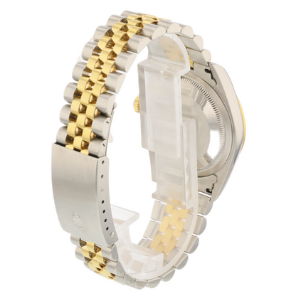 Rolex Datejust 36mm 18K Yellow Gold and Stainless Black Diamond Dial Jubilee 16233