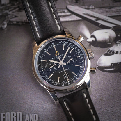 Breitling Transocean Chronograph 38 Stainless Steel Black Dial A4131012/BC02