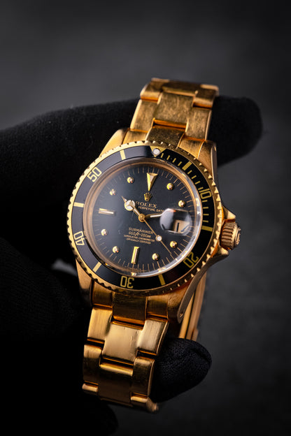Rolex Submariner 1680 Black Nipple Dial 18K Yellow Gold