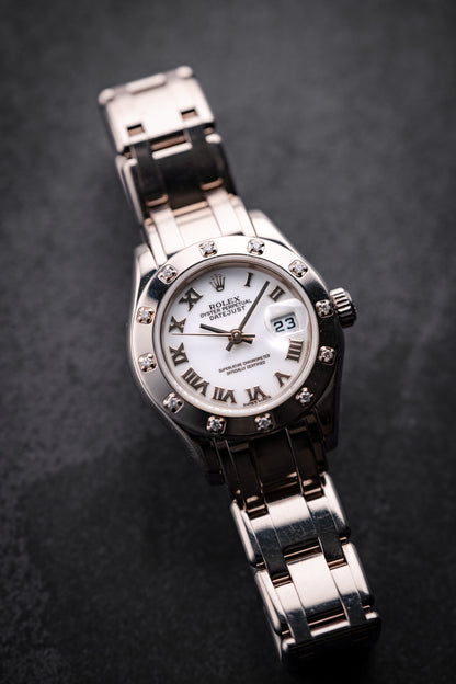 Rolex Lady-Datejust Pearlmaster 29mm White Gold 12 Diamond 80319