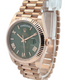 Rolex Day-Date 40mm Green Dial Everose Gold President Bracelet 228235