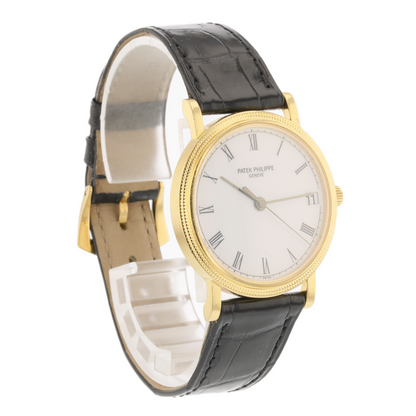 Patek Philippe Calatrava Hobnail Bezel 18k Yellow Gold 33mm White Dial 3802/200j-001