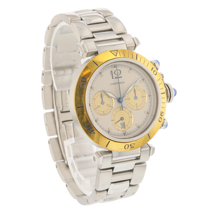 Cartier Pasha 38mm Chronograph 18K Yellow Gold and Stainless Steel W31011H301