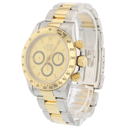 Rolex Daytona Zenith Yellow Gold Stainless Steel Champagne Dial 16523
