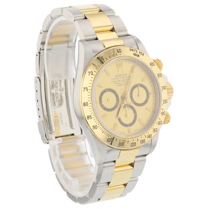 Rolex Daytona Zenith Yellow Gold Stainless Steel Champagne Dial 16523