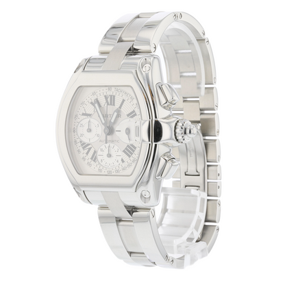 Cartier Roadster Chronograph XL Stainless Steel Silver Dial W62006X6