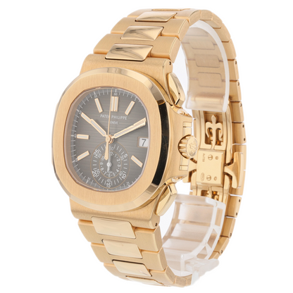 Patek Philippe Nautilus Chronograph Rose Gold Black Dial 5980/1R-001