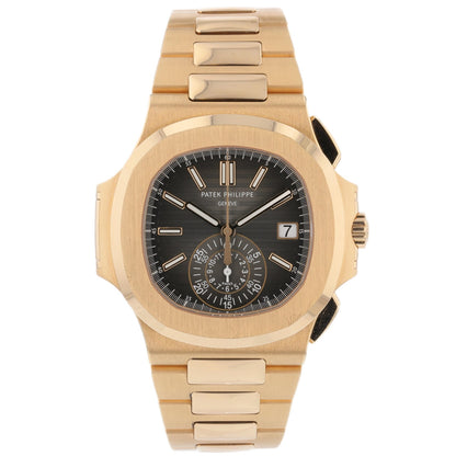 Patek Philippe Nautilus Chronograph Rose Gold Black Dial 5980/1R-001