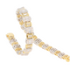 Deco 18k Solid Gold Baguette and Round diamond Tennis Bracelet