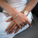 Deco 18k Solid Gold Baguette and Round diamond Tennis Bracelet