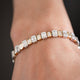 Deco 18k Solid Gold Baguette and Round diamond Tennis Bracelet