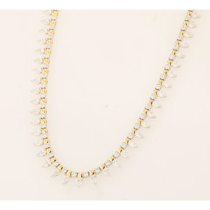 Pears and Rounds 18K Yellow Gold Necklace