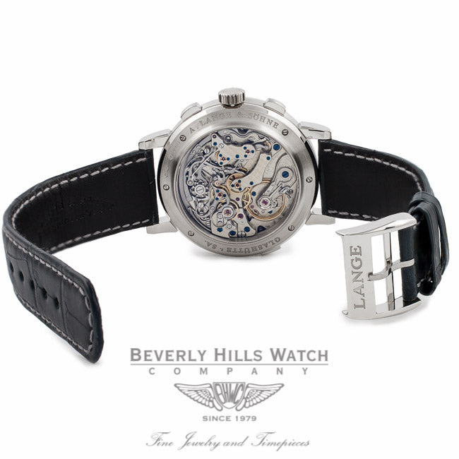 A. Lange & Sohne Datograph Up/Down 41MM Platinum Manual Wind Black Dial Silver Sub-Dials 405.035/LS4052AD IFX3W6 - Beverly Hills Watch Company Watch Store