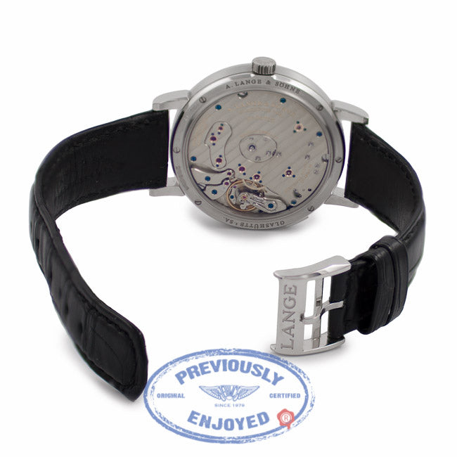A. Lange & Sohne Grand Lange 1 Platinum 41MM Silver Dial 117.025 C4BAJJ - Beverly Hills Watch Company Watch Store