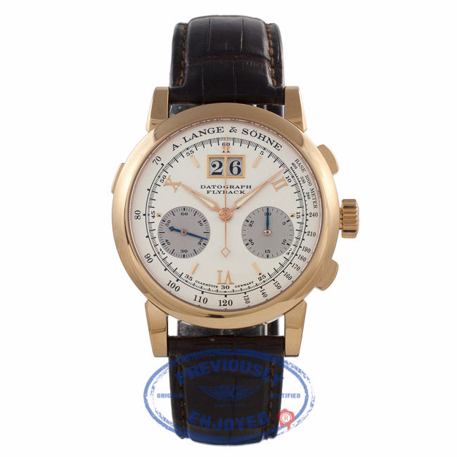 A. Lange & Sohne Datograph Flyback Chronograph Rose Gold Case Manual Wind Silver Roman Dial Watch 403.032/LS4034AD EHM98N - Beverly Hills watch Store
