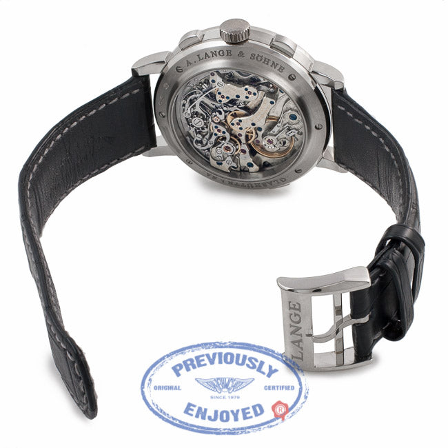 A. Lange & Sohne Datograph Up/Down 41MM Platinum Manual Wind Black Dial Silver Sub-Dials 405.035/LS4052AD VC0ZXD - Beverly Hills Watch Company Watch Store