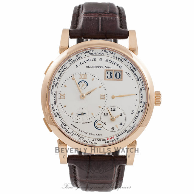 A. Lange & Sohne Lange 1 Time Zone 18k Rose Gold 116.032 AFQXHF - Beverly Hills Watch Company Watch Store