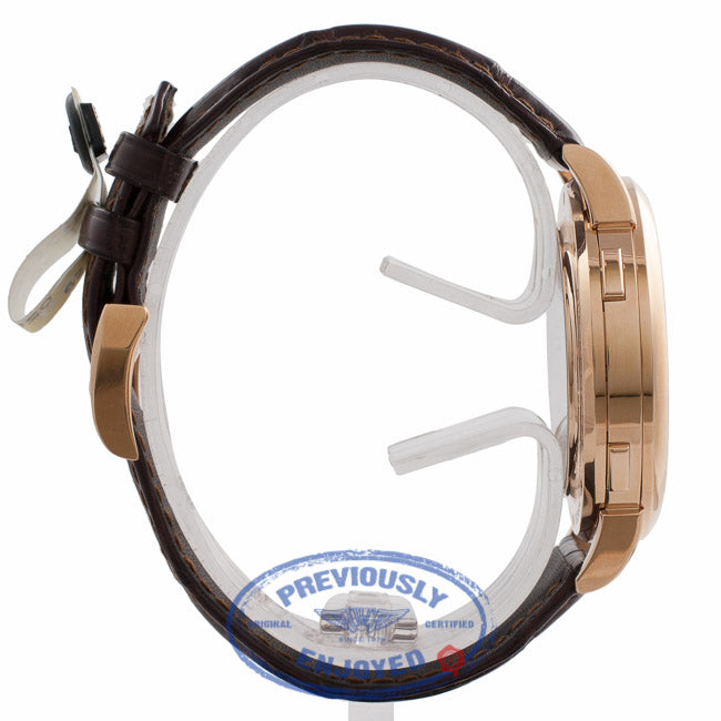 A.Lange & Sohne Lange 1 Time Zone 42MM Rose Gold Grey Dial Brown Alligator Strap 116.033 W6H3Z7 - Beverly Hills Watch Store