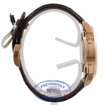 A.Lange & Sohne Lange 1 Time Zone 42MM Rose Gold Grey Dial Brown Alligator Strap 116.033 W6H3Z7 - Beverly Hills Watch Store