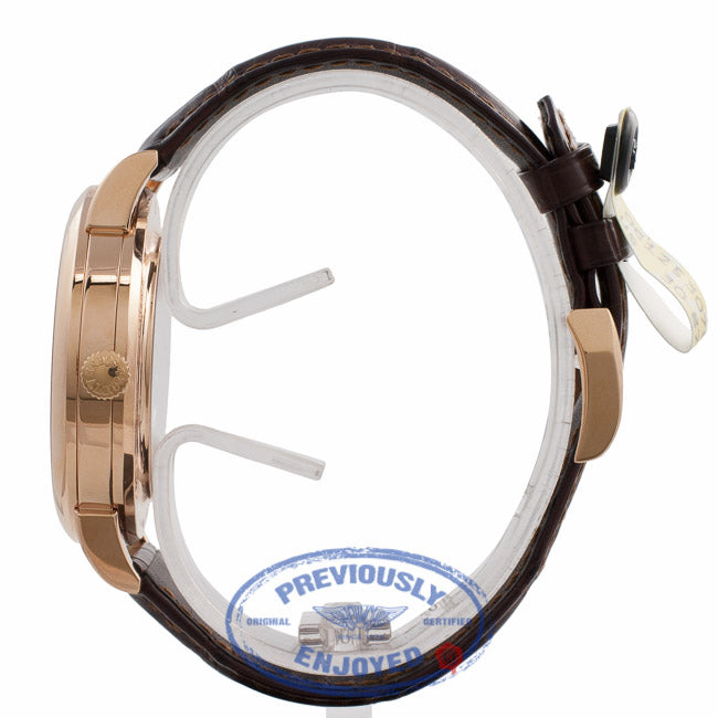 A.Lange & Sohne Lange 1 Time Zone 42MM Rose Gold Grey Dial Brown Alligator Strap 116.033 W6H3Z7 - Beverly Hills Watch Store