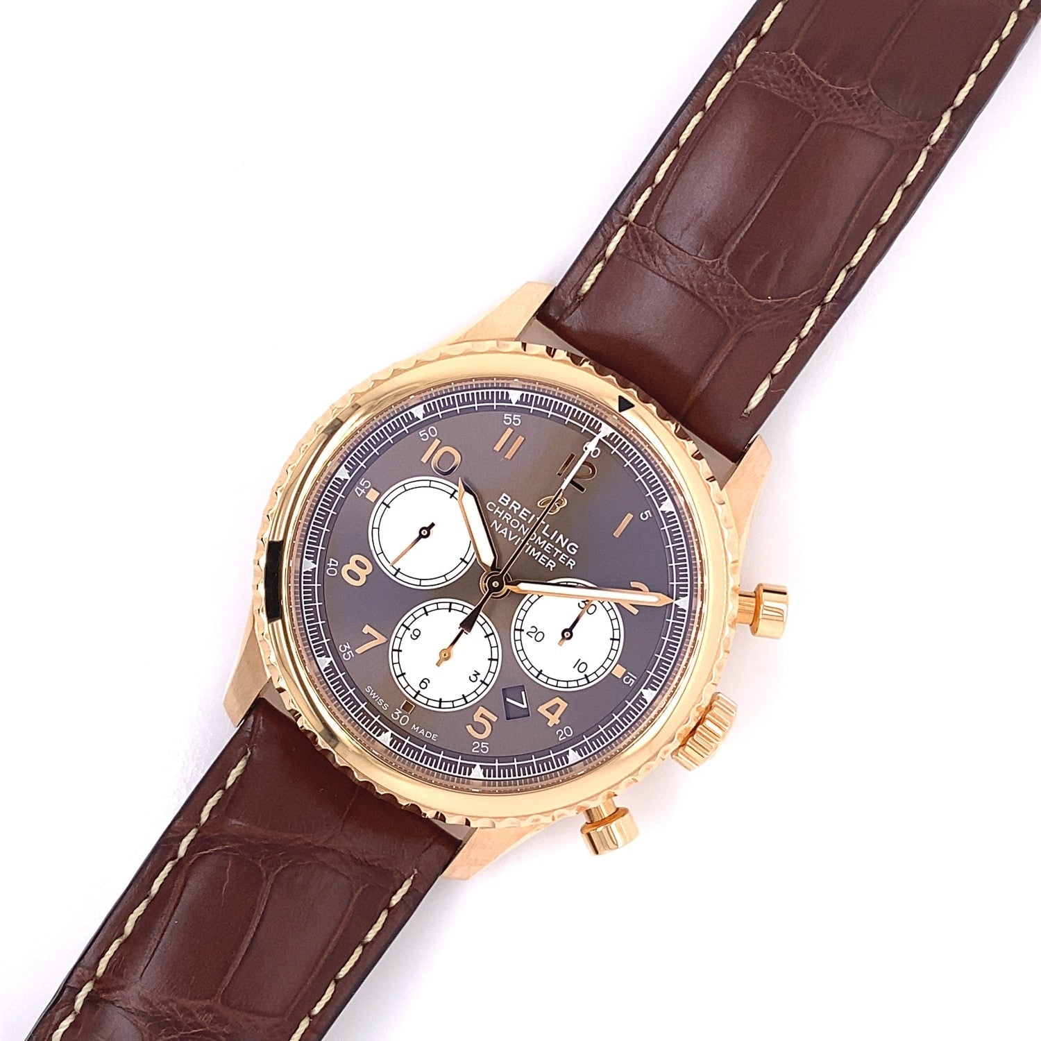 Breitling Navitimer 8 Rose Gold Chronograph Bronze RB0117131Q1P1 - Beverly Hills Watch Company