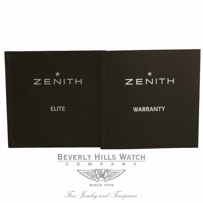 Zenith Captain Elite Moonphase Stainless Steel Silver Dial Alligator Strap 03.2140.691/02.C498 A5NGY3 - Beverly Hills Watch Company Watch Store