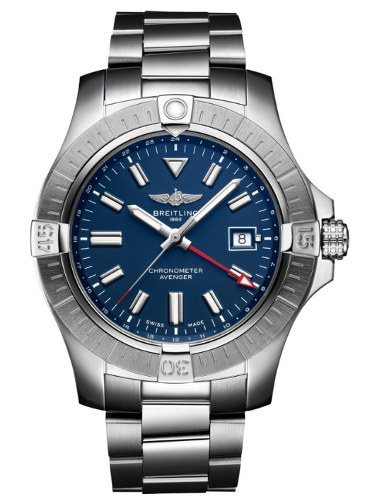 Breitling Avenger GMT 45mm Stainless Steel Blue Dial A32395101C1A1 - Beverly Hills Watch Company
