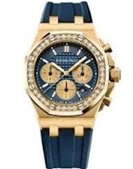 Audemars Piguet Offshore 37mm Diamond Bezel Blue Dial 26231BA.ZZ.D027CA.01 A97DT7 - Beverly Hills Watch Company