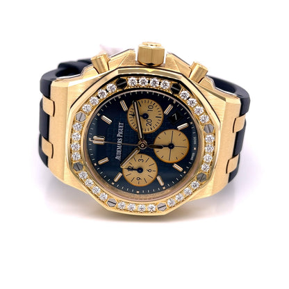 Audemars Piguet Offshore 37mm Diamond Bezel Blue Dial 26231BA.ZZ.D027CA.01 A97DT7 - Beverly Hills Watch Company